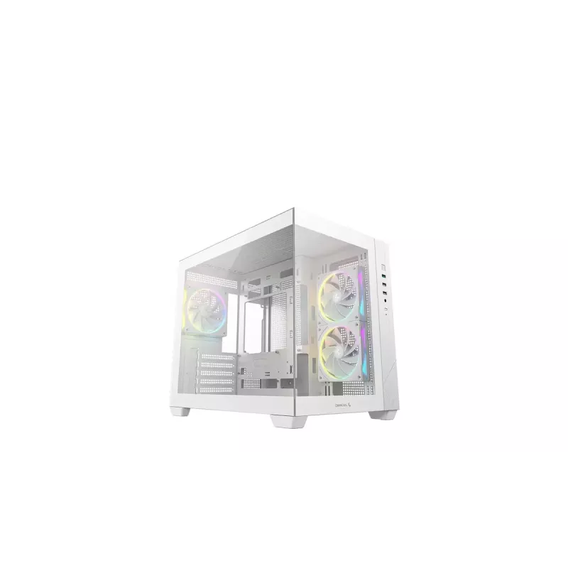 PC korpusas DeepCool CG330 3F White — vidutinio bokšto ATX korpusas, baltas