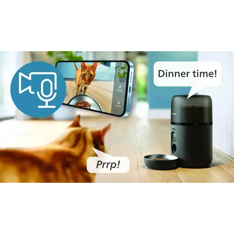 Automatinis gyvūnų šėryklos „Philips 5000 series PAW5320/02“ su kamera, 4,5 l maisto ir vandens talpa, plastikinis korpusas, naudojimui patalpoje