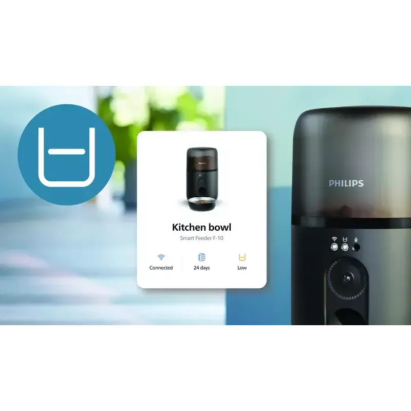 Automatinis gyvūnų šėryklos „Philips 5000 series PAW5320/02“ su kamera, 4,5 l maisto ir vandens talpa, plastikinis korpusas, naudojimui patalpoje
