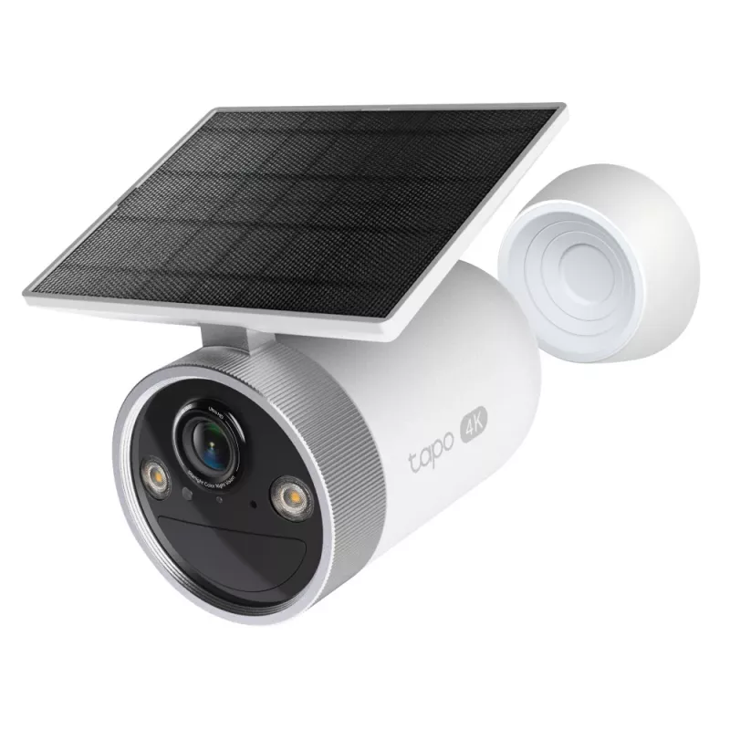 TP-Link Tapo Enhanced AI Solar Security Camera Ultra, belaidė, cilindrinė, Wi-Fi, lauko, 850 nm, 512 GB