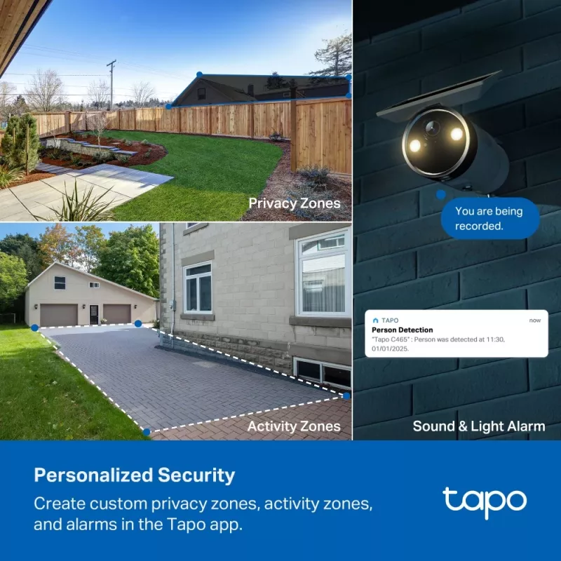 TP-Link Tapo Enhanced AI Solar Security Camera Ultra, belaidė, cilindrinė, Wi-Fi, lauko, 850 nm, 512 GB