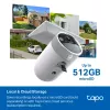 TP-Link Tapo Enhanced AI Solar Security Camera Ultra, belaidė, cilindrinė, Wi-Fi, lauko, 850 nm, 512 GB