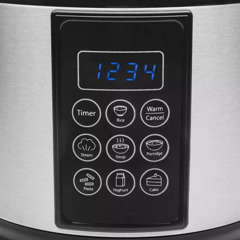 Multicooker Tristar RK-6132 — 1,5 L, 500 W, 7 automatinės programos, LCD, nerūdijantis plienas / juoda