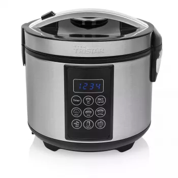 Multicooker Tristar RK-6132 — 1,5 L, 500 W, 7 automatinės programos, LCD, nerūdijantis plienas / juoda
