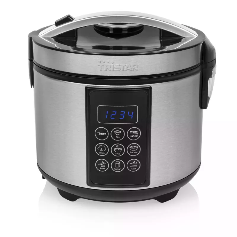 Multicooker Tristar RK-6132 — 1,5 L, 500 W, 7 automatinės programos, LCD, nerūdijantis plienas / juoda