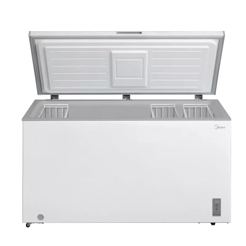 Šaldomoji dėžė Midea MDRC564FZE01 — laisvai pastatoma, 418 L naudingoji talpa, balta
