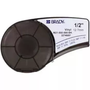 Savaiminio klijavimo spausdintuvo etiketė Brady 139742 — akrilas/vinilas, 1,27 cm × 6,4 m, juoda ant balto