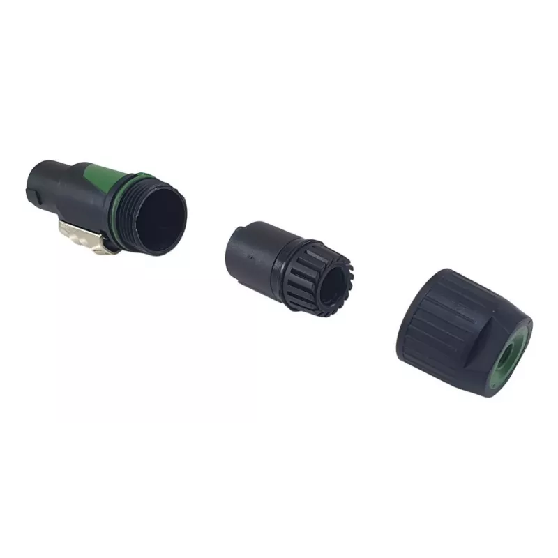 4‑Pole speakON kabelio jungtis EQUIP 4‑polių moteriška, juoda, 22,5×22,5 mm, 30 g