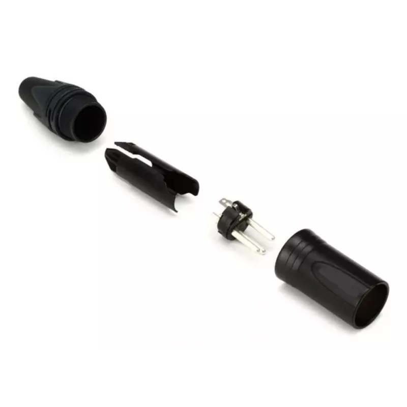 3 polių kištukinis XLR kabelio jungtis EQUIP 147930, juoda, 3 kontaktų, 19×19 mm, 28,8 g