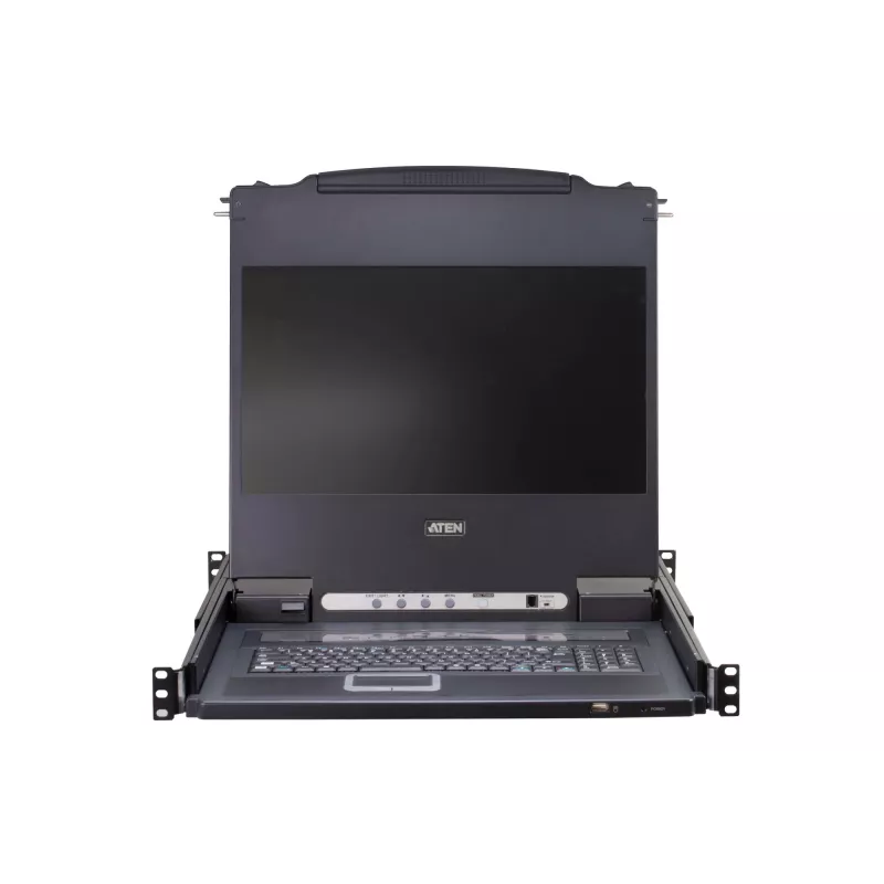 ATEN CL5716N stelažų konsolė 48,3 cm (19 colių) 1280 x 1024 pikselių Metalas, Plastikas Juoda 1U