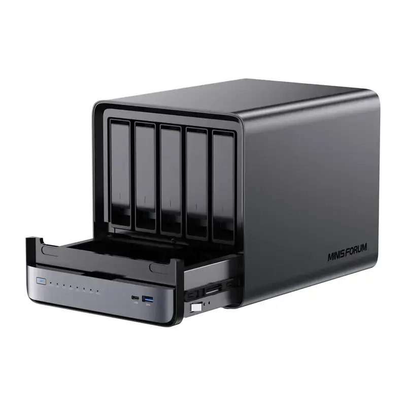 Mini PC Minis Forum NAS N5 AMD Ryzen 7 H255, 16GB RAM, 128GB OS saugykla