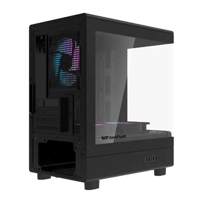Kompiuterio korpusas DarkFlash DB330M Juoda v2 su trimis iš anksto sumontuotais ventiliatoriais