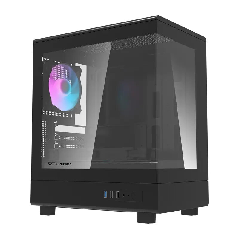 Kompiuterio korpusas DarkFlash DB330M Juoda v2 su trimis iš anksto sumontuotais ventiliatoriais