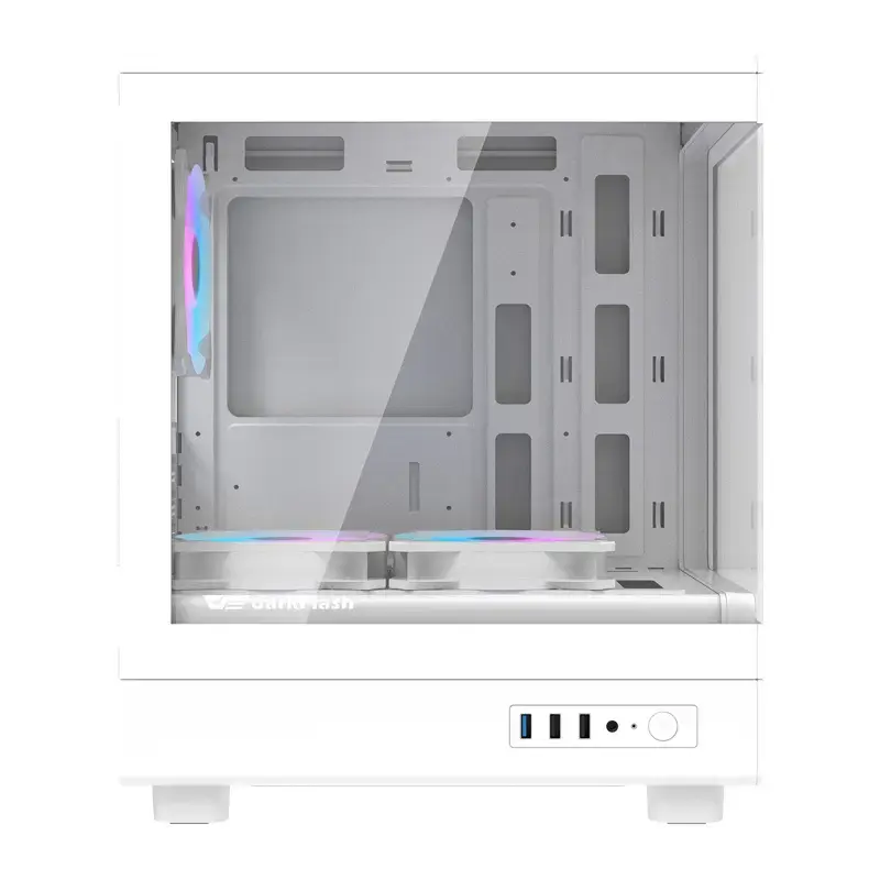 Darkflash kompiuterio korpusas DB330M White v2 su trimis iš anksto įmontuotais ventiliatoriais, palaiko micro-ATX/mATX