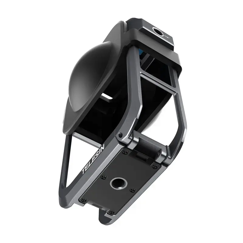 Metalinis apsauginis gaubtas Telesin, skirtas DJI Osmo 360 – lengvas metalinis rėmas, tvirtinimo taškai