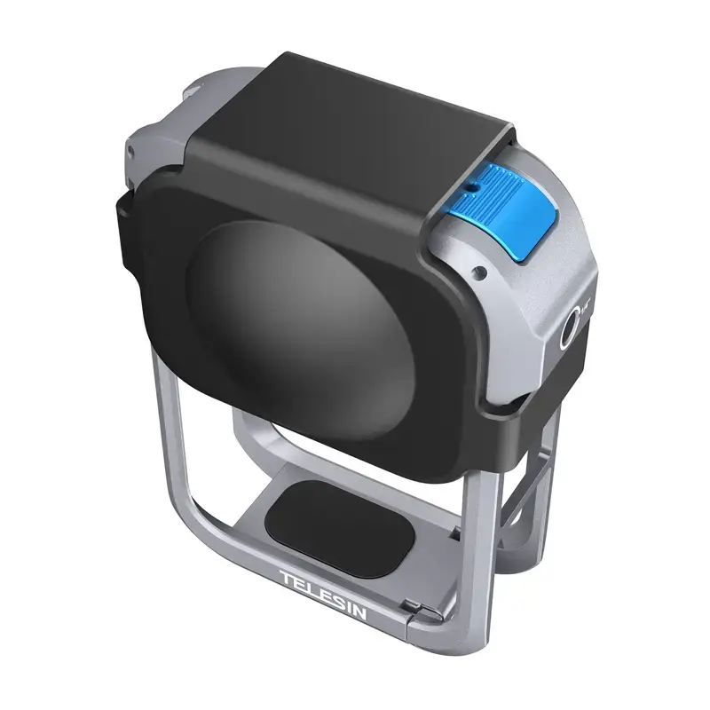 Metalinis apsauginis gaubtas Telesin, skirtas DJI Osmo 360 – lengvas metalinis rėmas, tvirtinimo taškai