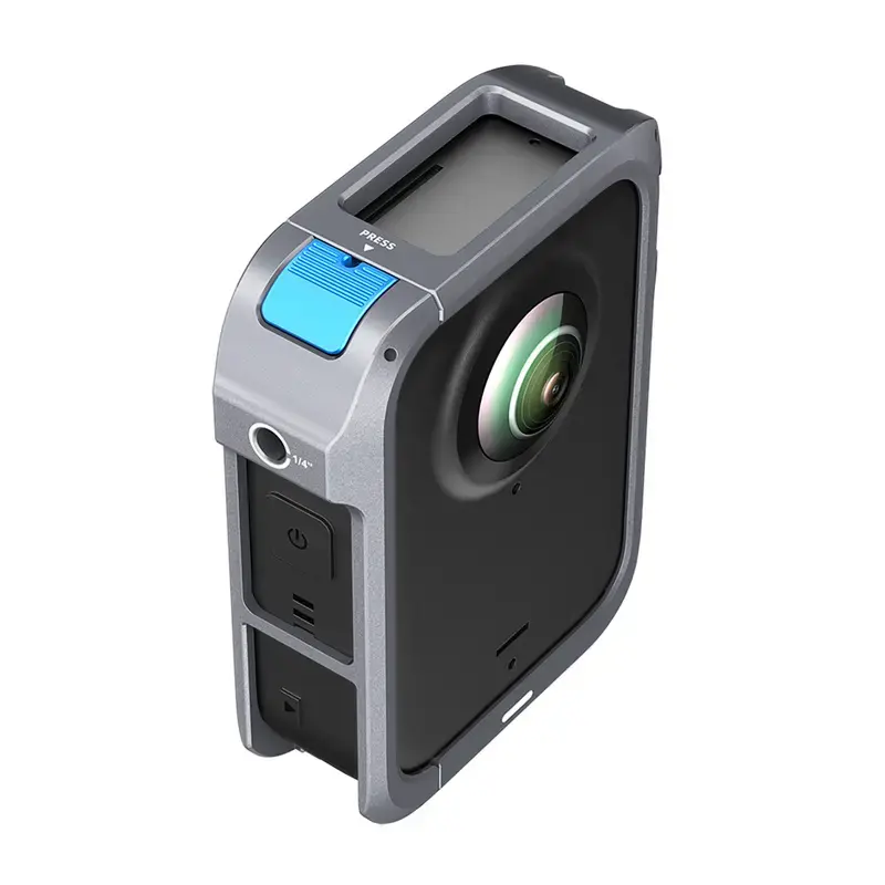 Metalinis apsauginis gaubtas Telesin, skirtas DJI Osmo 360 – lengvas metalinis rėmas, tvirtinimo taškai