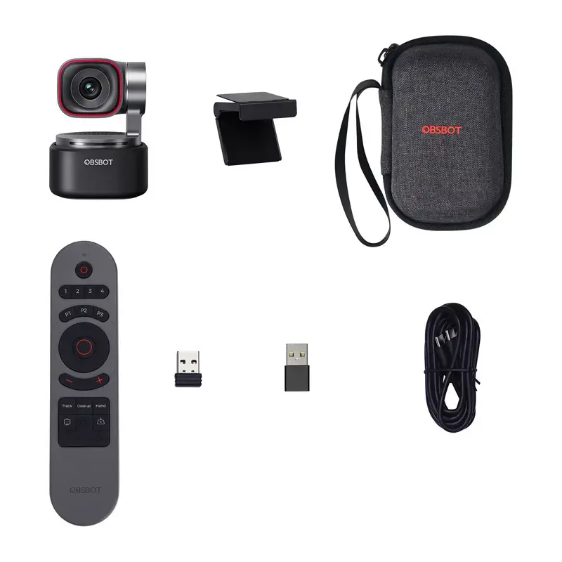 OBSBOT Tiny 3 Remote Combo — kompaktiška AI internetinė kamera su nuotolinio valdymo pulteliu