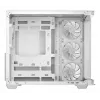 PC Tower Case DeepCool CG530U 4F White — maitinimo šaltinis gale, palaiko 3x120 mm šoninius + 1x120 mm galinį ventiliatorius, 120/140 mm ventiliatorių tvirtinimo vietos, 2,5 col. ir 3,5 col. HDD