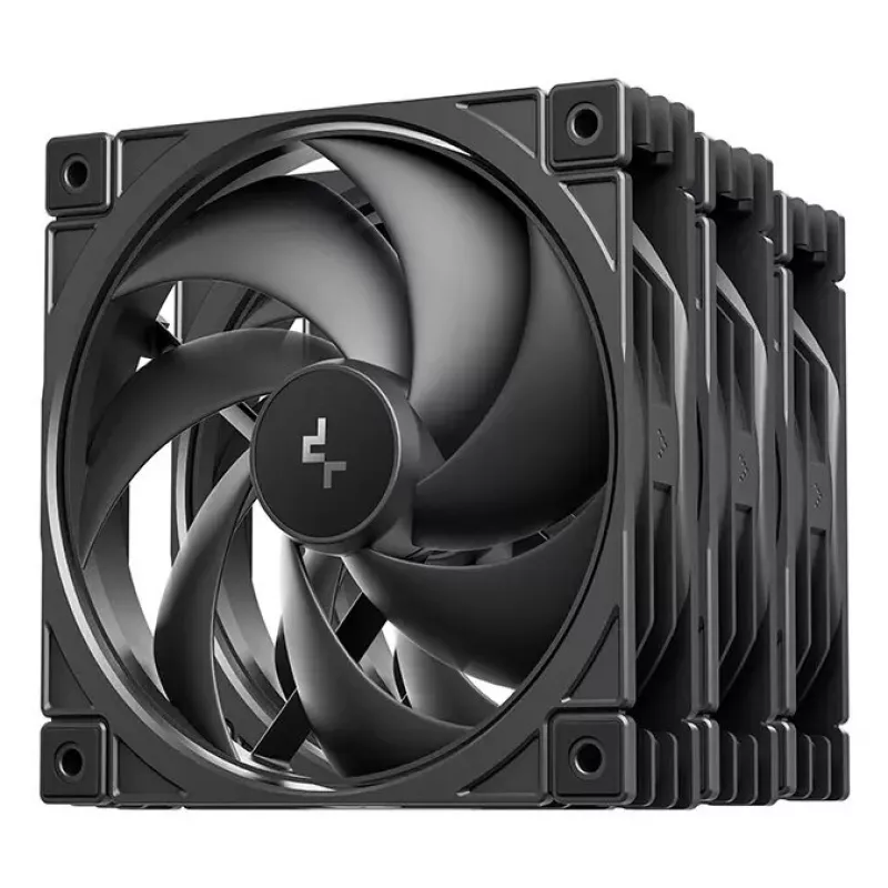 Kompiuterio korpuso ventiliatorius DeepCool FD12 V2 120 mm juodas, 500–2500 RPM, hidraulinis guolis, 4 vnt.
