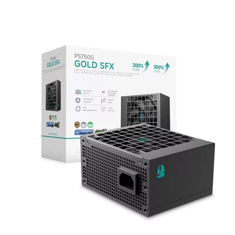 Maitinimo blokas DeepCool Gamer Storm PS750G 750 W ATX 20+4 pin, FDB ventiliatorius 92 mm, juodas