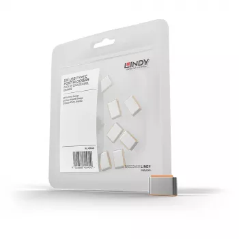 Lindy USB Type C prievadų blokatoriai (be rakto) - pakuotė po 10, oranžiniai