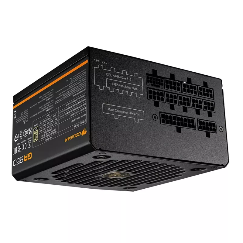 Maitinimo blokas Cougar GR 850W ATX3.1 PCIe 5.1 80 PLUS Gold, 850 W, 20+4 pin ATX, 120 mm ventiliatorius, juodas