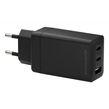 dbramante1928 re-charge IT EU sieninis įkroviklis — 2× USB‑C 65W + 1× USB‑A, vidaus, AC, juodas