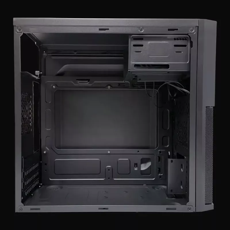 PC Micro Tower korpusas LC-Power 2004MB-V3, Micro-ATX/Mini-ITX, juodas, viršutinis PSU, palaiko 2×3,5 colio + 2×2,5 colio, USB 3.2 Gen1