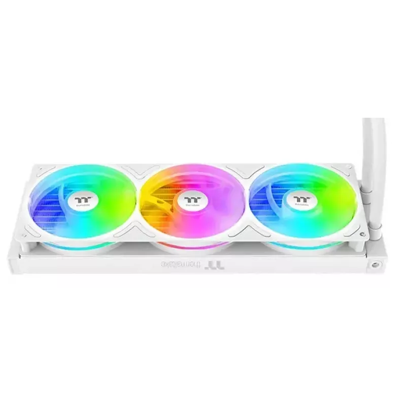 „Thermaltake TH360 V3 Ultra ARGB“ daugiafunkcis skysčio aušintuvas – 3x 120 mm ventiliatoriai, 500–2500 RPM, 12 V, baltas