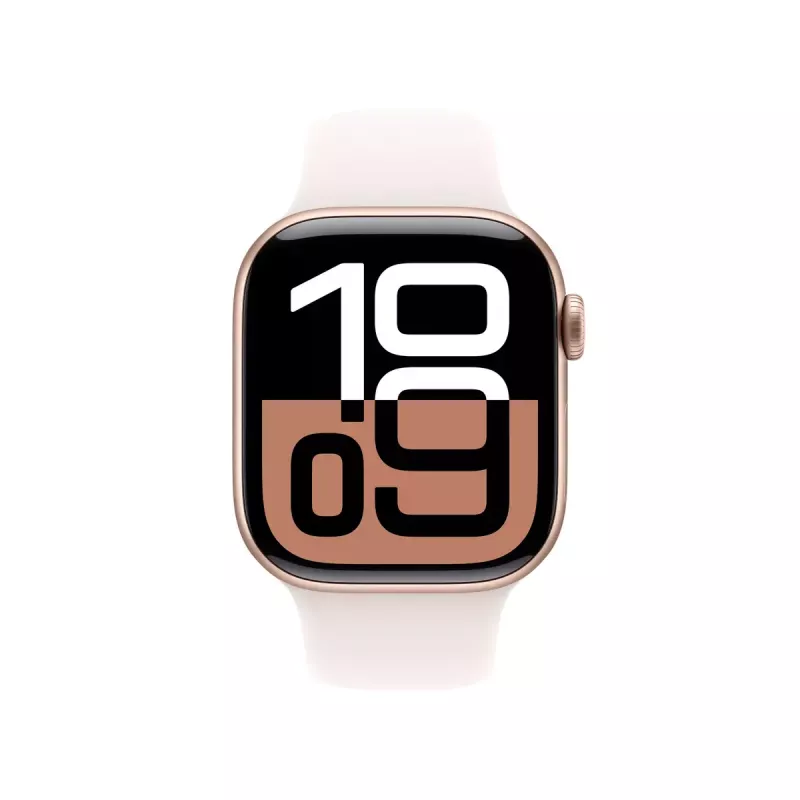 Išmanusis laikrodis Apple Watch Series 10 GPS + Cellular 42 mm rožinio aukso aliuminio korpusas su šviesiai rausvo sportiniu dirželiu M/L