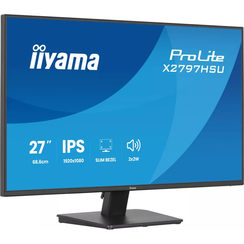 Kompiuterio monitorius IIYAMA ProLite X2797HSU-B1 27 colių (68,6 cm) Full HD 1920×1080 LED matinis 4 ms USB 3.2 Gen 1 garsiakalbiai VESA juodas
