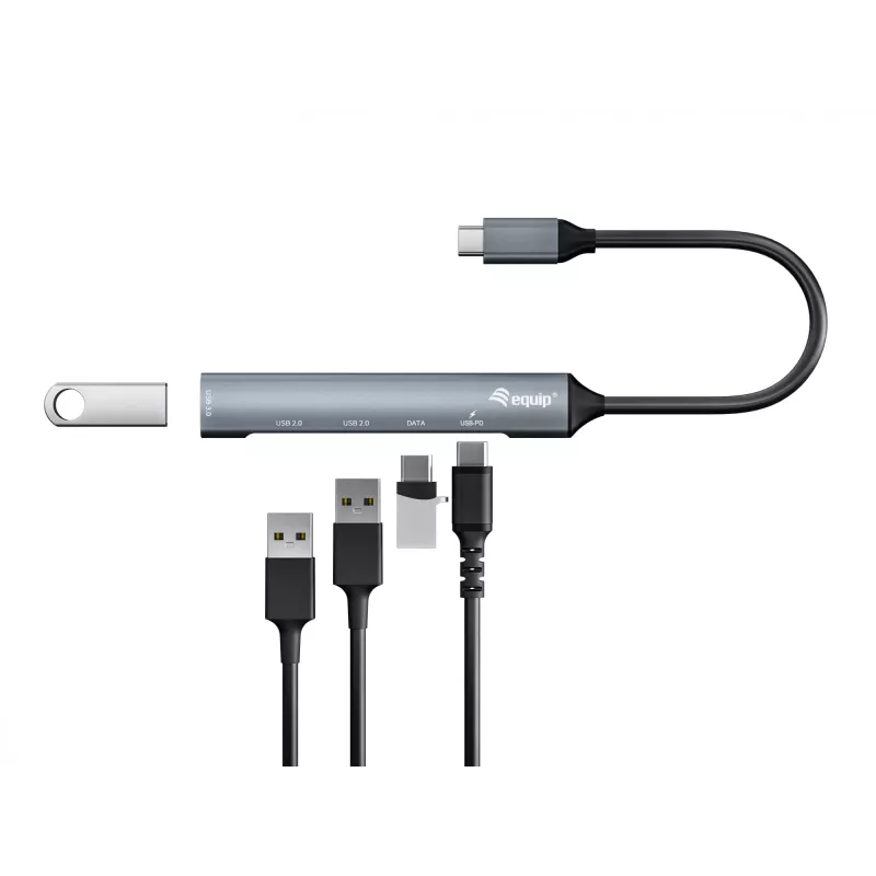 Equip 5 prievadų USB 3.0/2.0 šakotuvas su USB-C PD