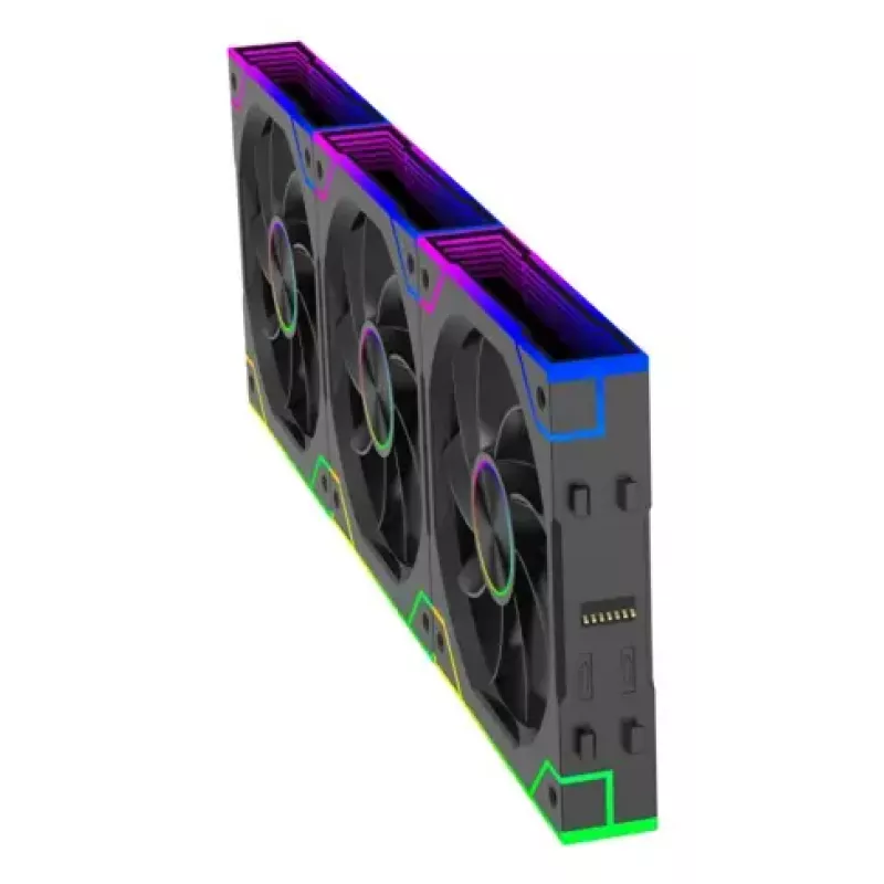 XILENCE XPF360R.ARGB 120 mm kompiuterio korpuso ventiliatorius, 3 vnt. rinkinys, hidraulinis guolis, 1,9 mmH2O, 7–13,2 V, juodas