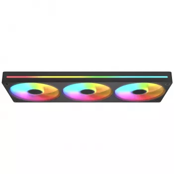 Ventiliatorius Cougar Unity360-FB Single-Frame 360 ARGB PWM Forward, 120mm×3, 700–2500 RPM, FDB, 5.4 mmH2O, juodas