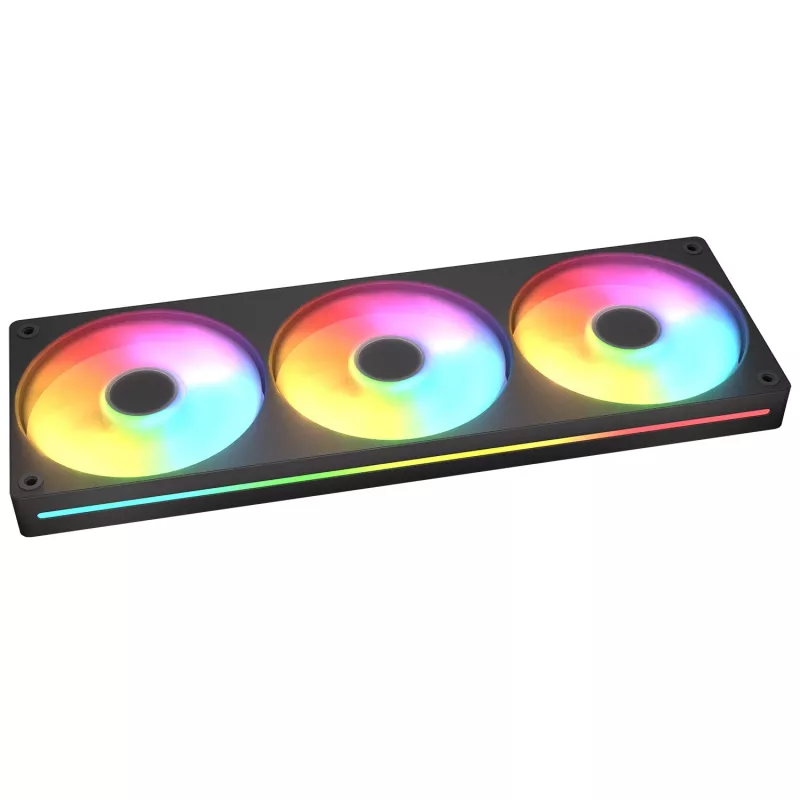 Ventiliatorius Cougar Unity360-FB Single-Frame 360 ARGB PWM Forward, 120mm×3, 700–2500 RPM, FDB, 5.4 mmH2O, juodas