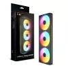Ventiliatorius Cougar Unity360-FB Single-Frame 360 ARGB PWM Forward, 120mm×3, 700–2500 RPM, FDB, 5.4 mmH2O, juodas