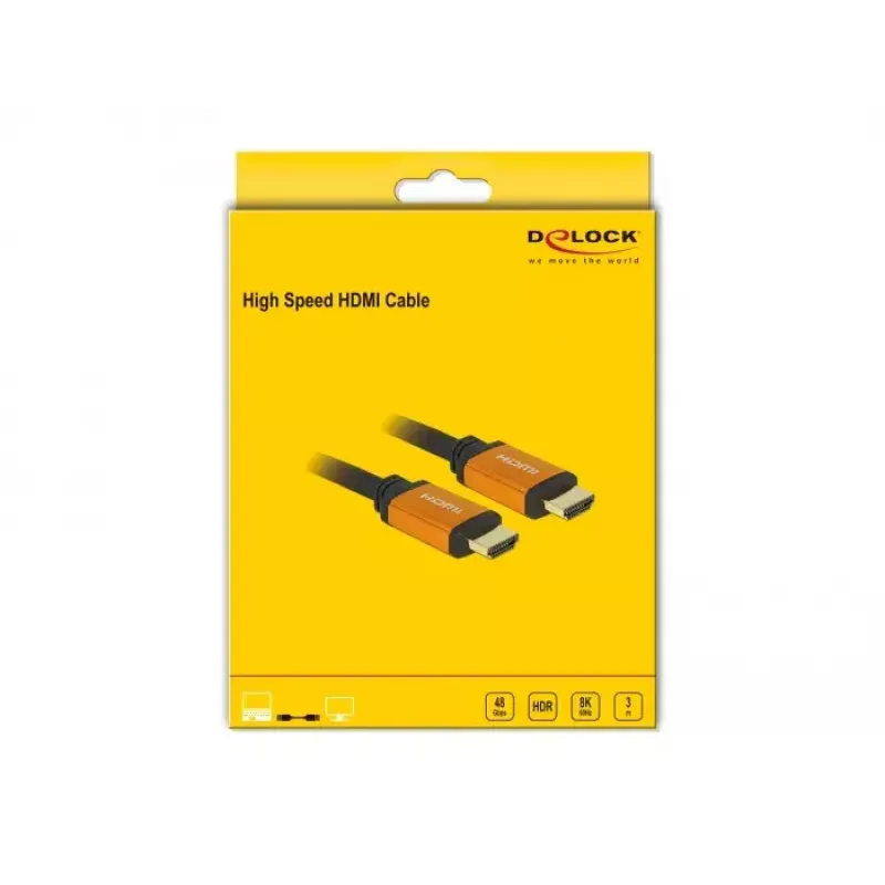 HDMI laidas DeLOCK 86987 3 m HDMI Type A Standard juoda geltona