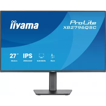 27 col. IIYAMA ProLite XB2796QSC-B1 IPS Quad HD 2560x1440 LED monitorius, 4 ms, USB-C, garsiakalbiai, reguliuojamas aukštis, VESA