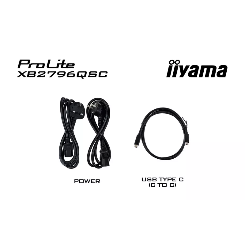 27 col. IIYAMA ProLite XB2796QSC-B1 IPS Quad HD 2560x1440 LED monitorius, 4 ms, USB-C, garsiakalbiai, reguliuojamas aukštis, VESA