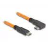 DeLOCK USB kabelis USB Type-C kištukas į USB Type-C kištuką 90° kampuotas 1 m oranžinis