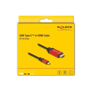 DeLOCK USB Type-C į HDMI kabelis DP Alt Mode 8K 60Hz HDR 2m Raudonas