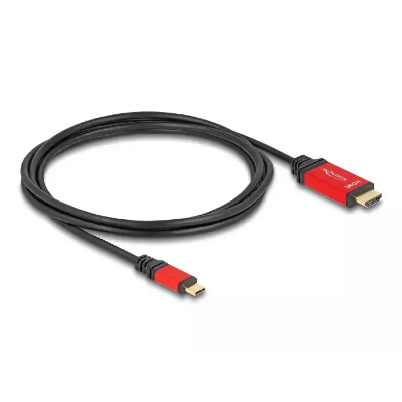 DeLOCK USB Type-C į HDMI kabelis DP Alt Mode 8K 60Hz HDR 2m Raudonas