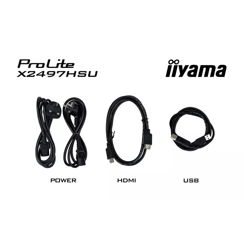 IIYAMA ProLite X2497HSU-B1 monitorius 23,8 colio (60,5 cm) Full HD IPS 1920×1080 4 ms USB‑C 2×, garsiakalbiai, VESA, juodas