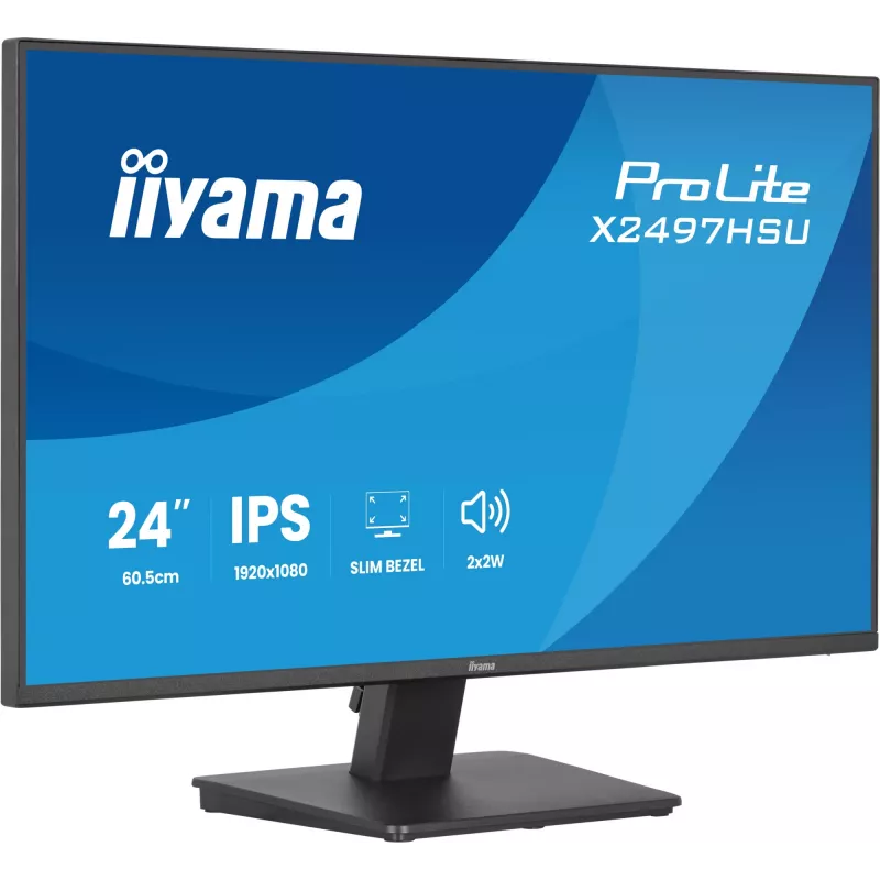 IIYAMA ProLite X2497HSU-B1 monitorius 23,8 colio (60,5 cm) Full HD IPS 1920×1080 4 ms USB‑C 2×, garsiakalbiai, VESA, juodas