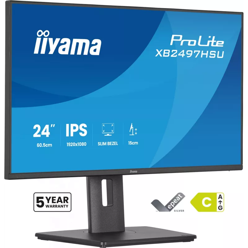 iiyama ProLite XB2497HSU-B1 kompiuterio monitorius 60,5 cm (23,8 col.) 1920 x 1080 pikseliai Full HD LED juodas