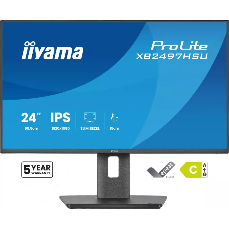 iiyama ProLite XB2497HSU-B1 kompiuterio monitorius 60,5 cm (23,8 col.) 1920 x 1080 pikseliai Full HD LED juodas