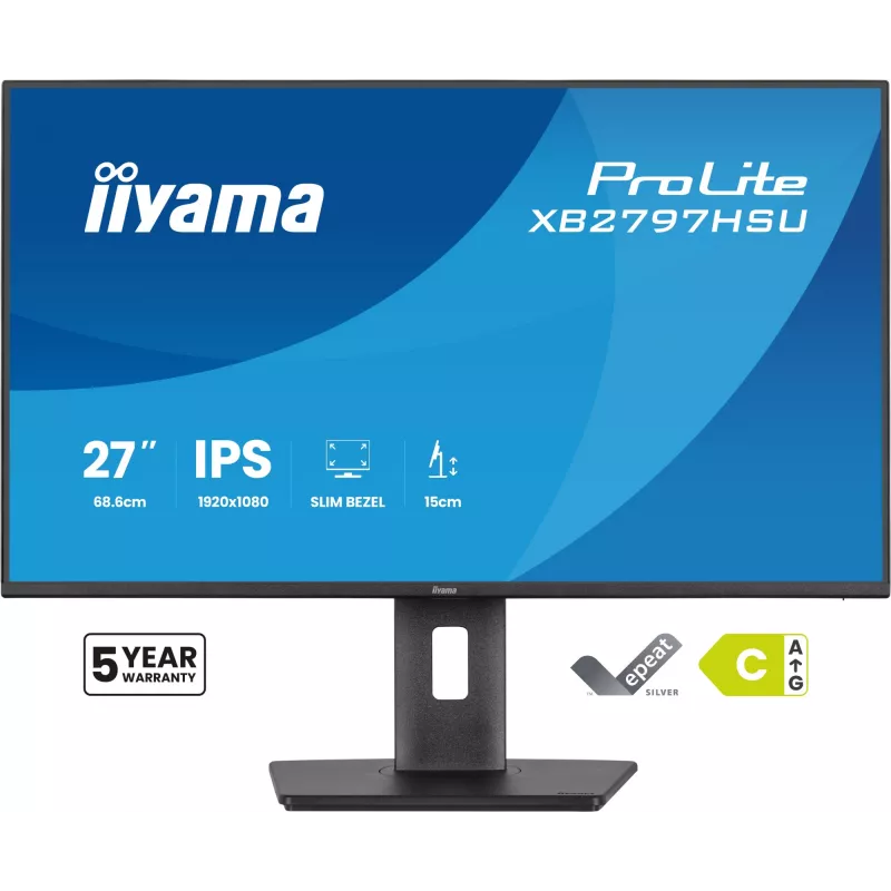 iiyama ProLite XB2797HSU-B1 kompiuterio monitorius 68,6 cm (27 colių) 1920 x 1080 pikselių Full HD LED juodas