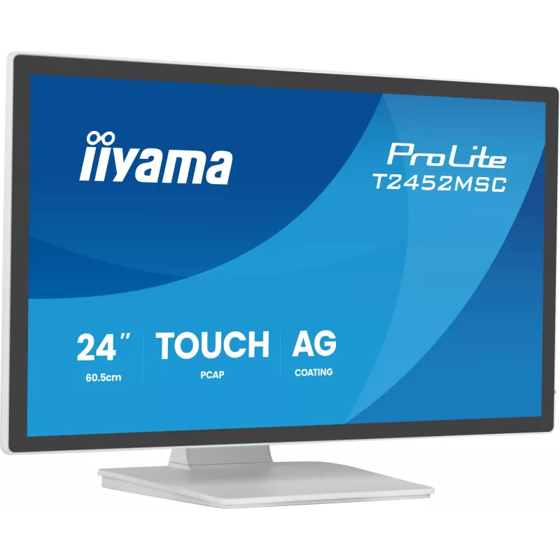 iiyama ProLite T2452MSC-W1AG kompiuterio monitorius 60,5 cm (23,8 col.) 1920 x 1080 pikseliai Full HD LED jutiklinis ekranas balta