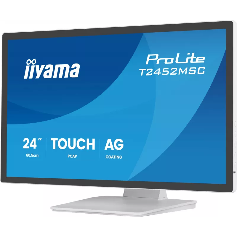 iiyama ProLite T2452MSC-W1AG kompiuterio monitorius 60,5 cm (23,8 col.) 1920 x 1080 pikseliai Full HD LED jutiklinis ekranas balta